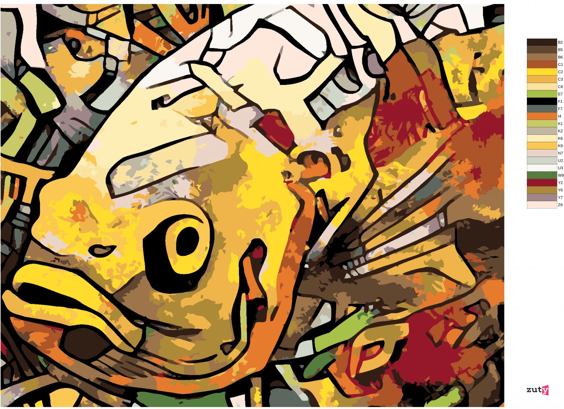 zuty Malování podle čísel - GRAFFITI RYBA - Rozměr: 40x50 cm, Rámování: Varianta: vypnuté plátno na rám - obrázek 8