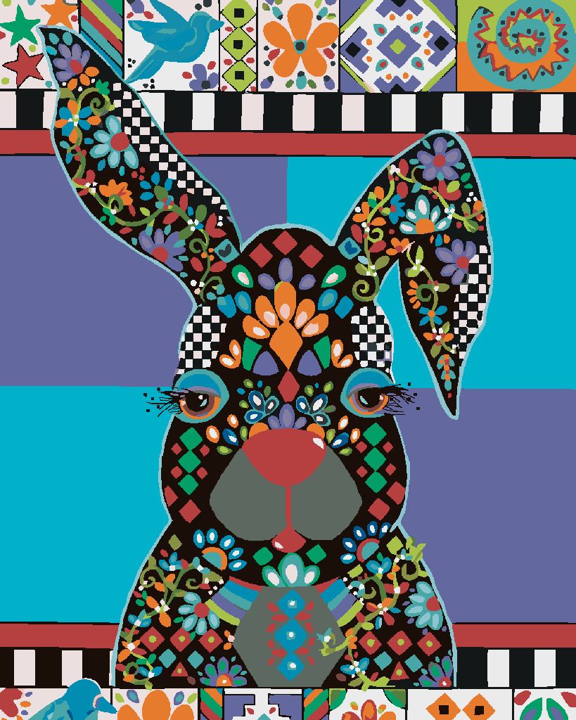 zuty Malování podle čísel - KRÁLÍK 2 (JONNA JAMES) - Rozměr: 40x50 cm, Rámování: Varianta: bez rámu a bez vypnutí plátna - obrázek 6