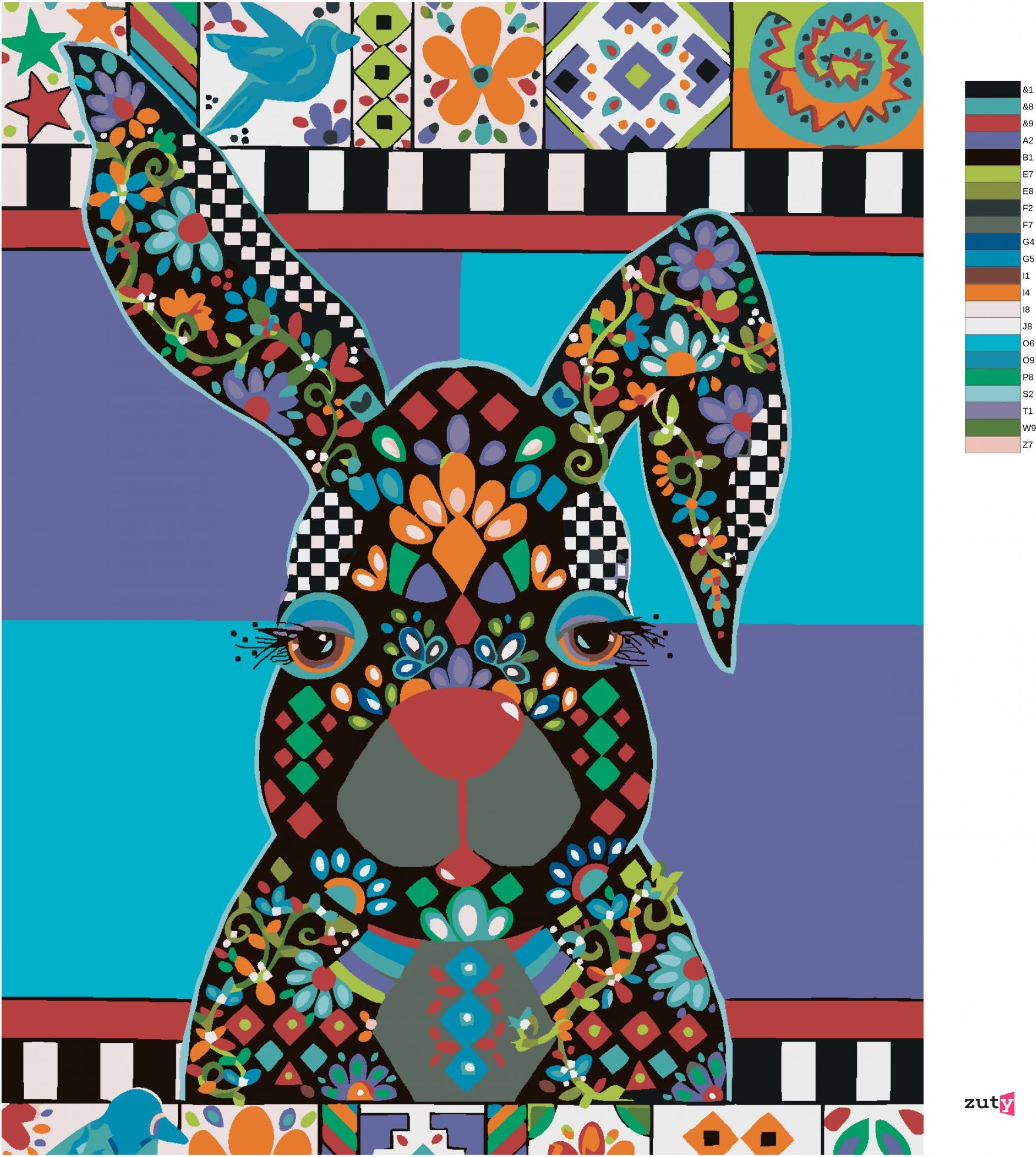 zuty Malování podle čísel - KRÁLÍK 2 (JONNA JAMES) - Rozměr: 40x50 cm, Rámování: Varianta: bez rámu a bez vypnutí plátna - obrázek 10