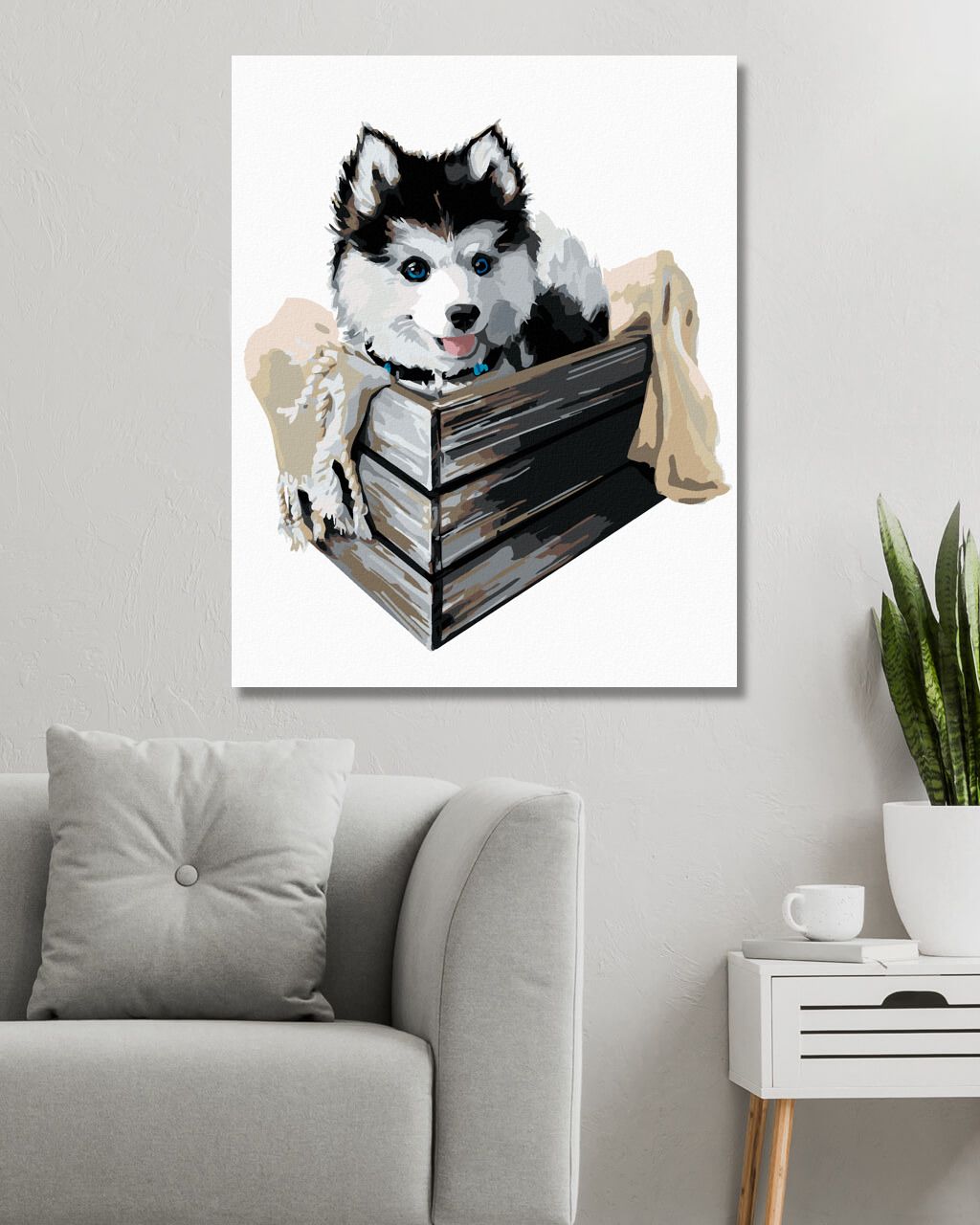 zuty Malování podle čísel - HUSKY V KRABICI - Rozměr: 40x50 cm, Rámování: Varianta: vypnuté plátno na rám - obrázek 10