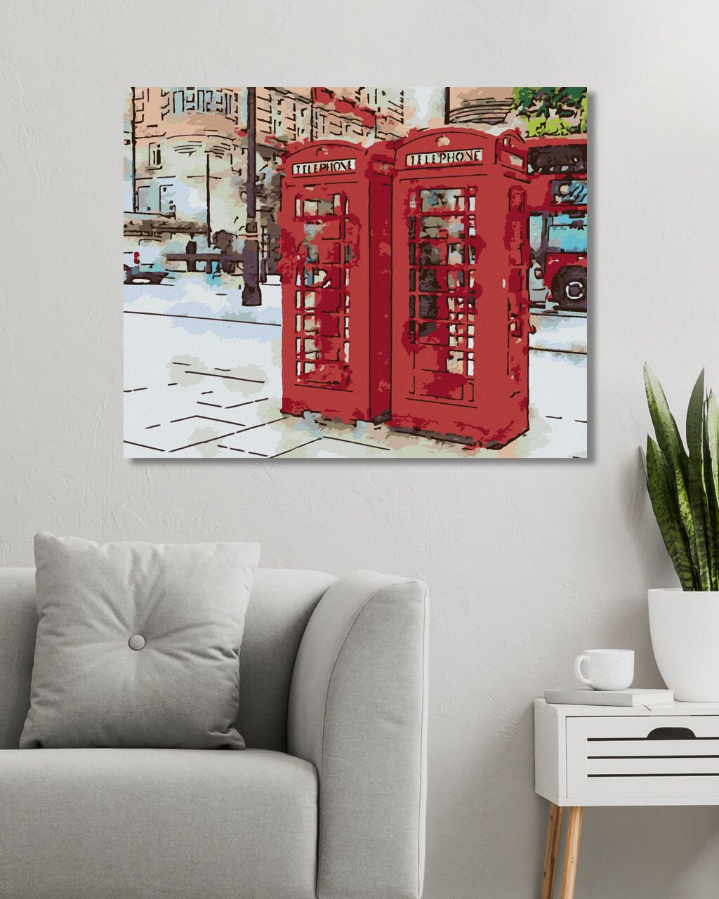 zuty Malování podle čísel - DVĚ TELEFONNÍ BUDKY V LONDÝNĚ - Rozměr: 40x50 cm, Rámování: Varianta: bez rámu a bez vypnutí plátna - obrázek 5