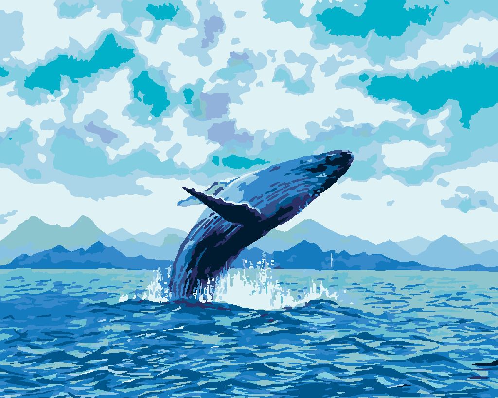 zuty Malování podle čísel - HRAVÁ VELRYBA - Rozměr: 40x50 cm, Rámování: Varianta: vypnuté plátno na rám - obrázek 5