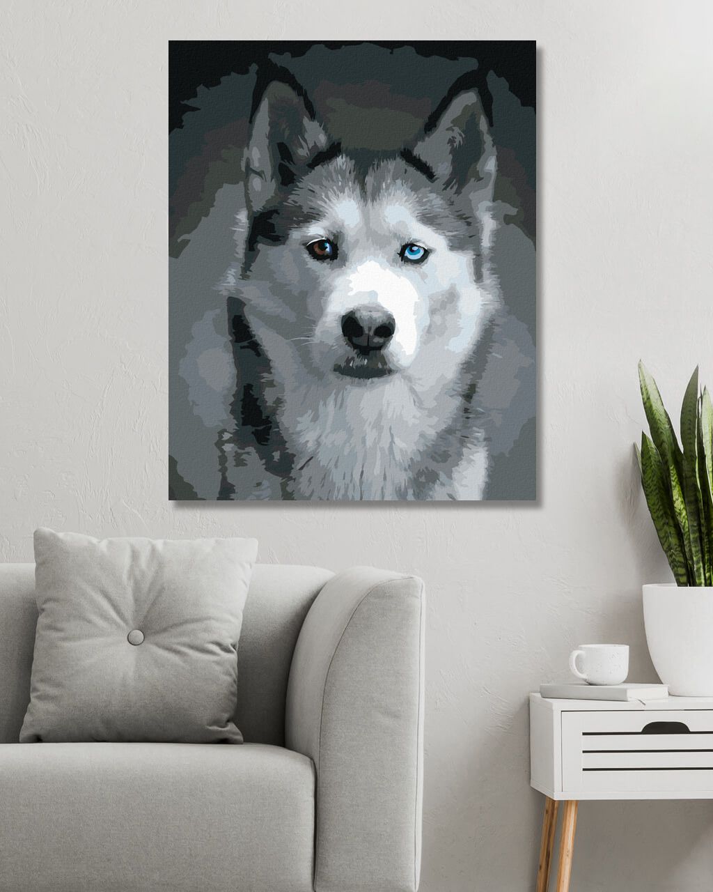 zuty Malování podle čísel - HLAVA HUSKYHO - Rozměr: 40x50 cm, Rámování: Varianta: bez rámu a bez vypnutí plátna - obrázek 10