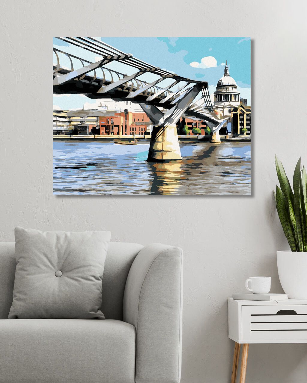 zuty Malování podle čísel - MILLENNIUM BRIDGE V LONDÝNĚ - Rozměr: 40x50 cm, Rámování: Varianta: vypnuté plátno na rám - obrázek 3