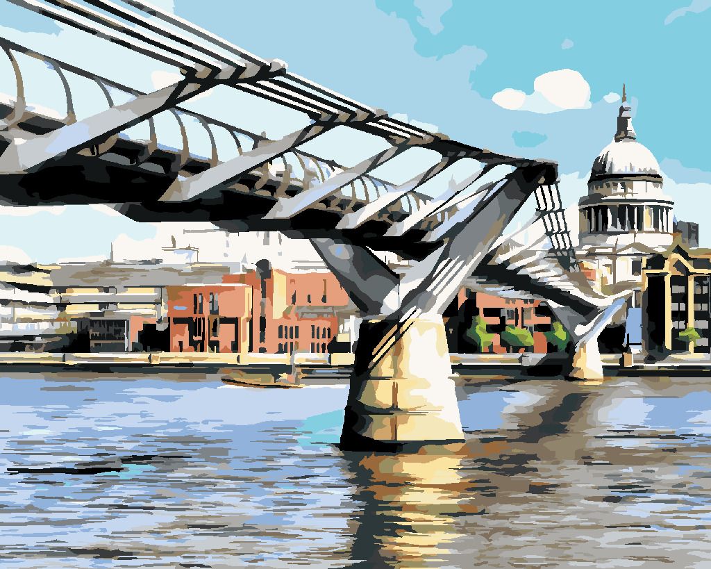 zuty Malování podle čísel - MILLENNIUM BRIDGE V LONDÝNĚ - Rozměr: 40x50 cm, Rámování: Varianta: vypnuté plátno na rám - obrázek 10