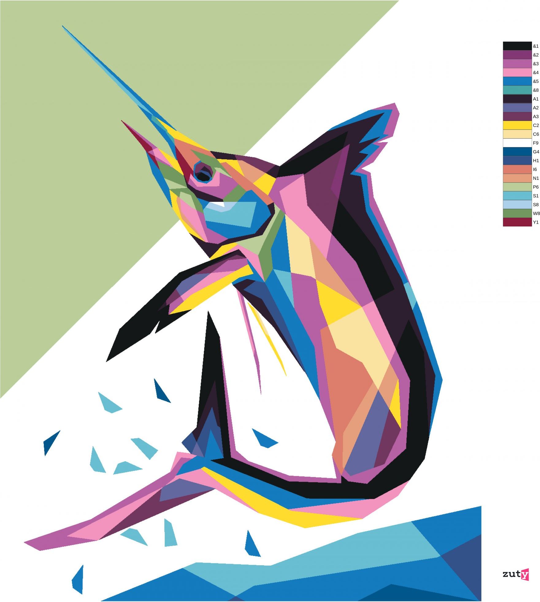 zuty Malování podle čísel - BAREVNÁ ABSTRAKTNÍ RYBA - Rozměr: 40x50 cm, Rámování: Varianta: vypnuté plátno na rám - obrázek 8