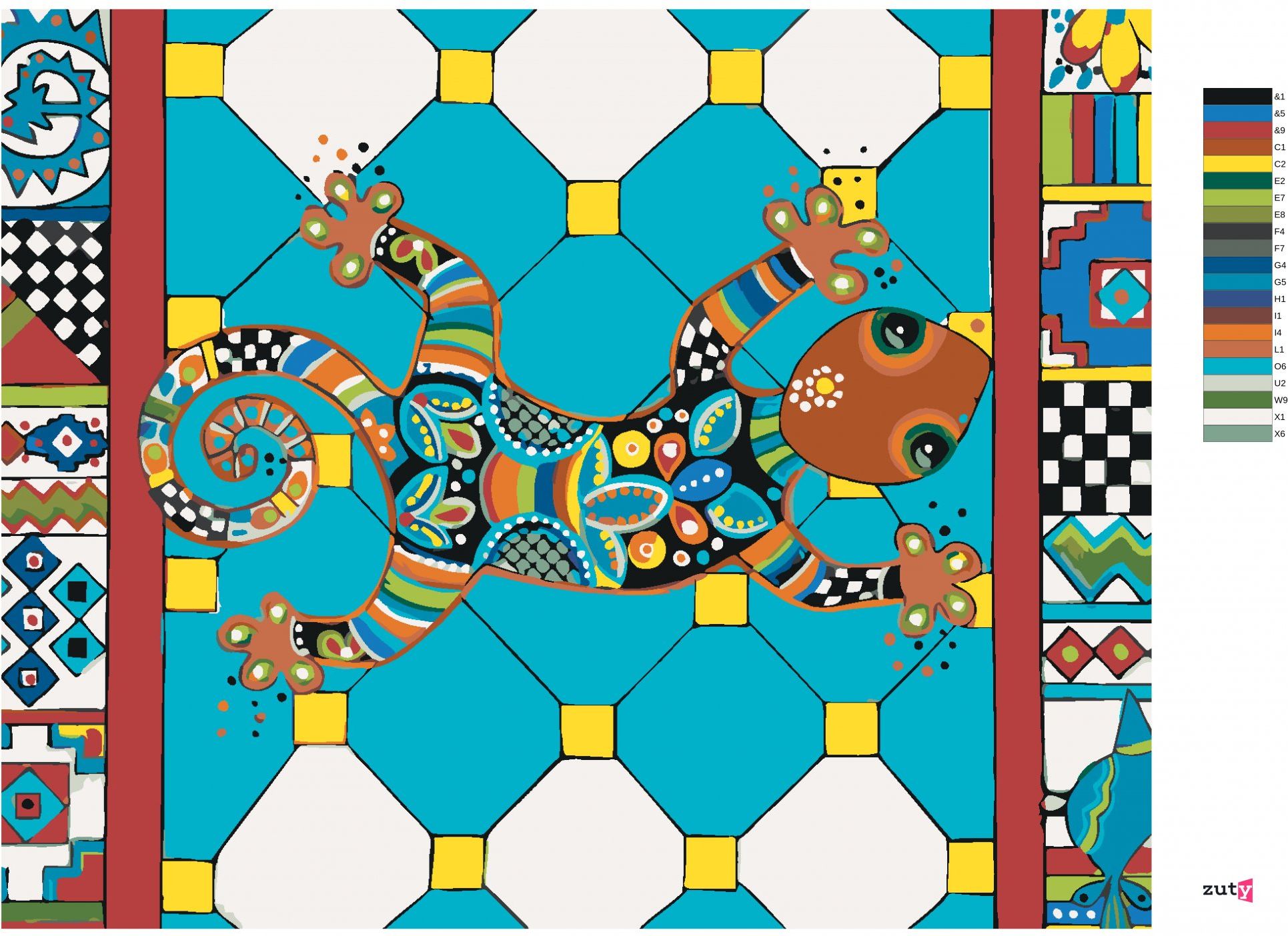 zuty Malování podle čísel - CHAMELEON (JONNA JAMES) - Rozměr: 40x50 cm, Rámování: Varianta: vypnuté plátno na rám - obrázek 10