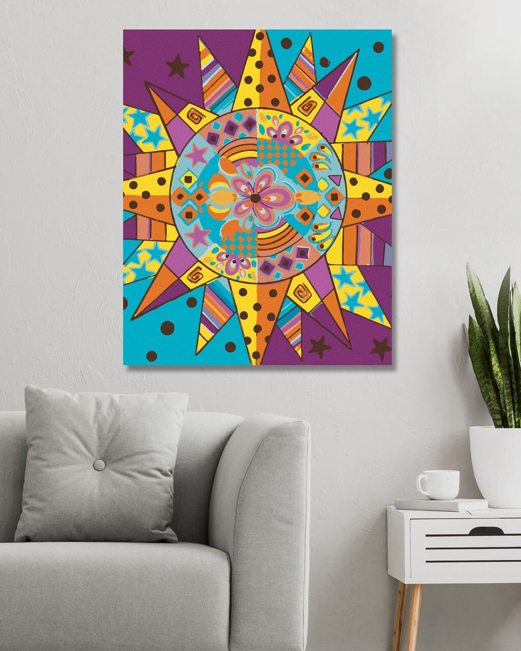 zuty Malování podle čísel - SLUNCE 2 (JONNA JAMES) - Rozměr: 40x50 cm, Rámování: Varianta: bez rámu a bez vypnutí plátna - obrázek 9