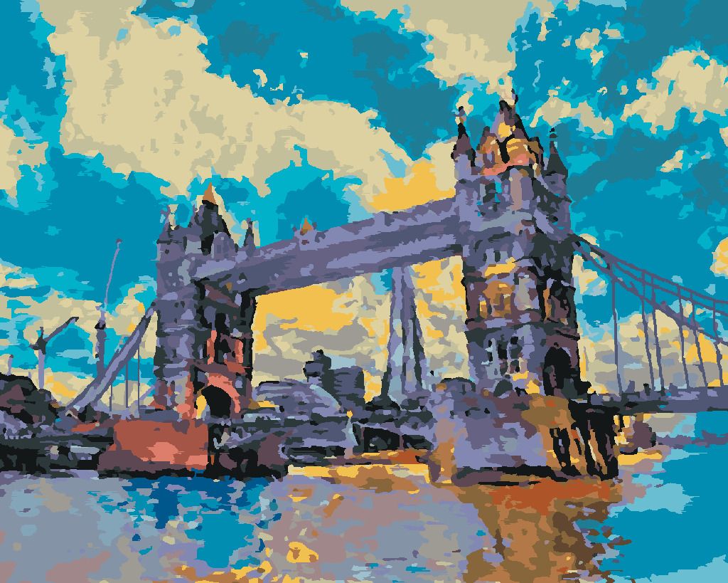 zuty Malování podle čísel - TOWER BRIDGE V LONDÝNĚ - Rozměr: 40x50 cm, Rámování: Varianta: bez rámu a bez vypnutí plátna - obrázek 6