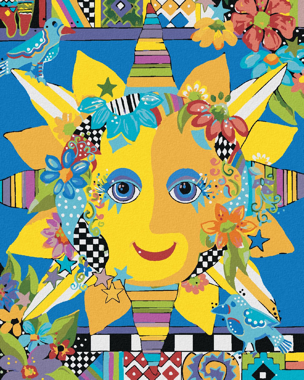 zuty Malování podle čísel - SLUNCE 3 (JONNA JAMES) - Rozměr: 40x50 cm, Rámování: Varianta: bez rámu a bez vypnutí plátna - obrázek 1