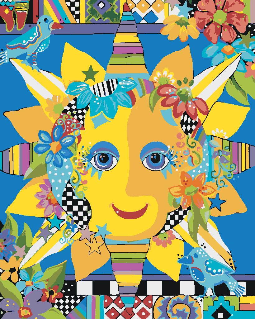 zuty Malování podle čísel - SLUNCE 3 (JONNA JAMES) - Rozměr: 40x50 cm, Rámování: Varianta: bez rámu a bez vypnutí plátna - obrázek 4