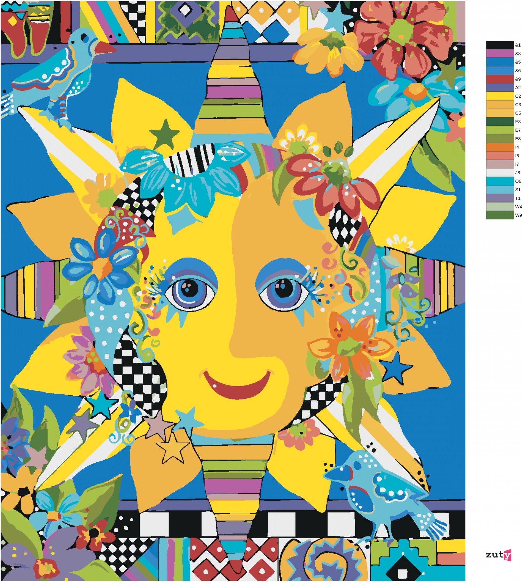 zuty Malování podle čísel - SLUNCE 3 (JONNA JAMES) - Rozměr: 40x50 cm, Rámování: Varianta: vypnuté plátno na rám - obrázek 7