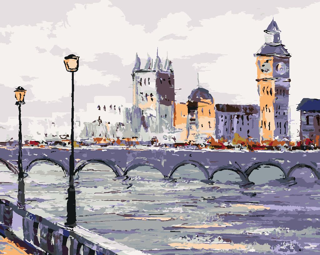 zuty Malování podle čísel - POHLED NA LONDÝN - Rozměr: 40x50 cm, Rámování: Varianta: vypnuté plátno na rám - obrázek 5