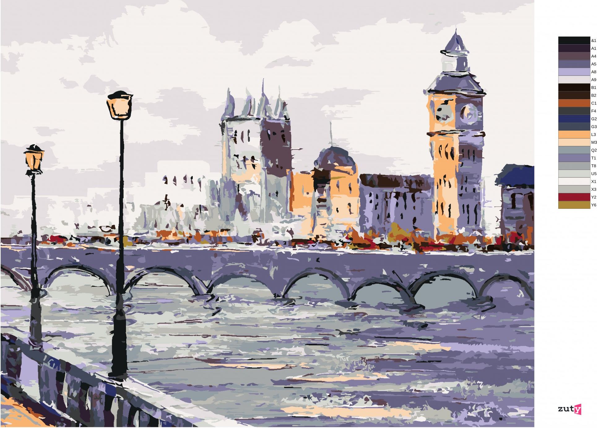 zuty Malování podle čísel - POHLED NA LONDÝN - Rozměr: 40x50 cm, Rámování: Varianta: vypnuté plátno na rám - obrázek 9