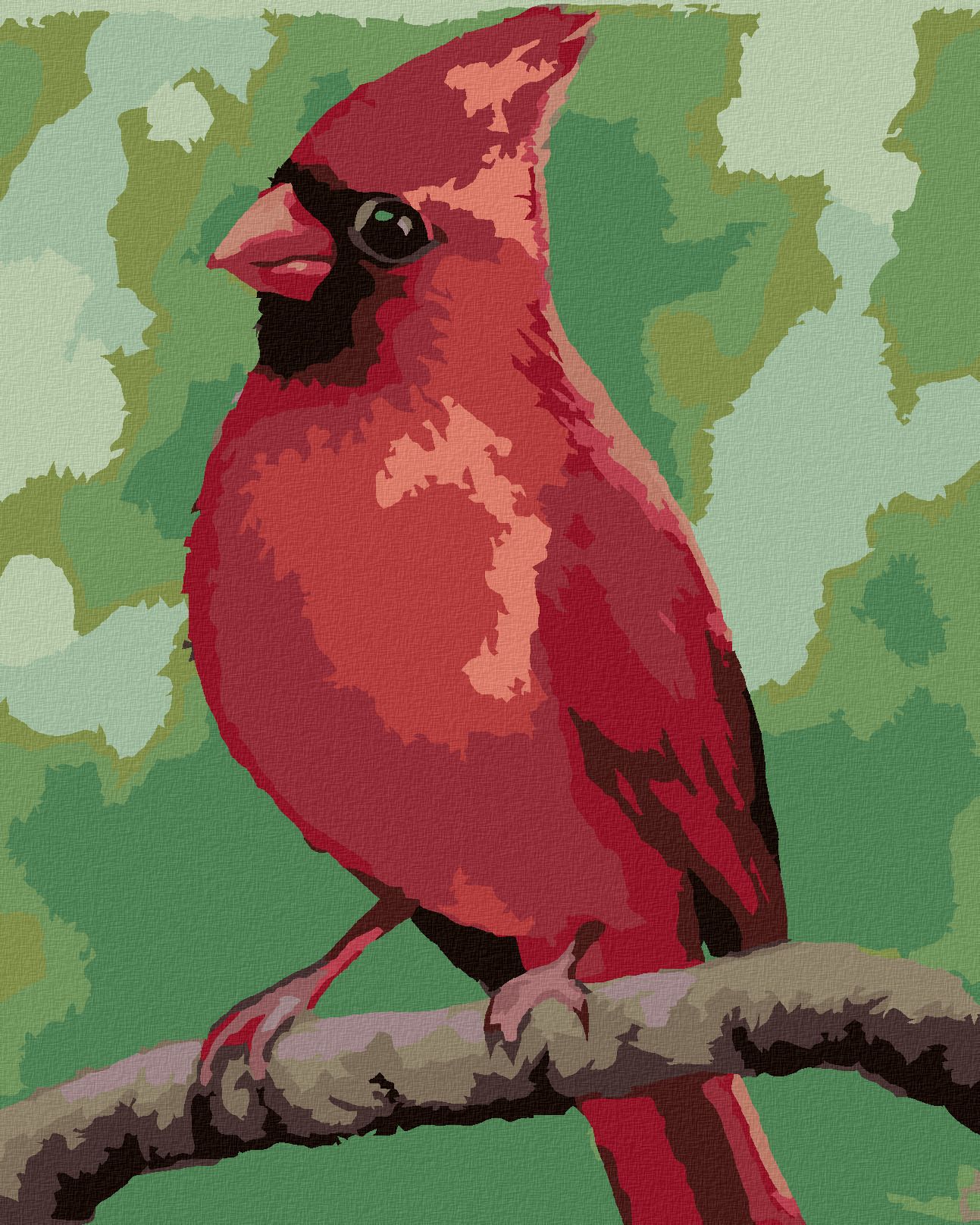 zuty Malování podle čísel - ČERVENÝ PTÁČEK (MYROSLAVA VOLOSCHUK) - Rozměr: 40x50 cm, Rámování: Varianta: bez rámu a bez vypnutí plátna - obrázek 1