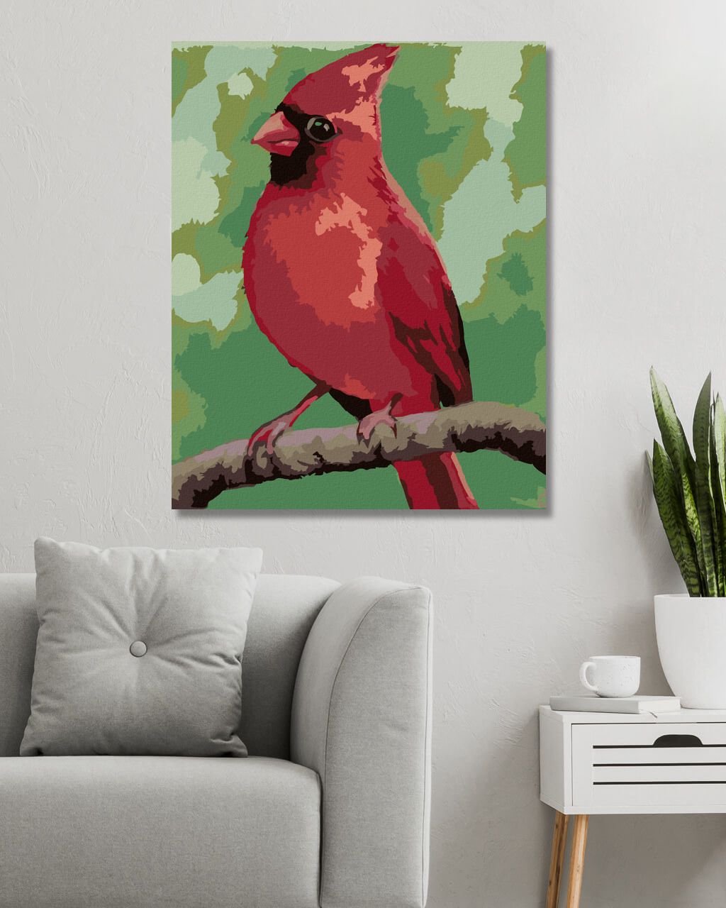 zuty Malování podle čísel - ČERVENÝ PTÁČEK (MYROSLAVA VOLOSCHUK) - Rozměr: 40x50 cm, Rámování: Varianta: bez rámu a bez vypnutí plátna - obrázek 5