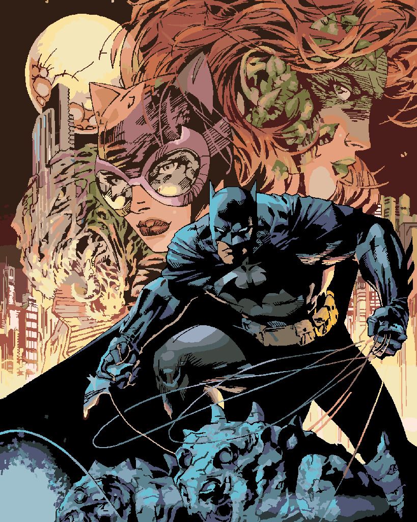 zuty Malování podle čísel - BATMAN, POISON IVY A CATWOMAN - Rozměr: 40x50 cm, Rámování: Varianta: bez rámu a bez vypnutí plátna - obrázek 2