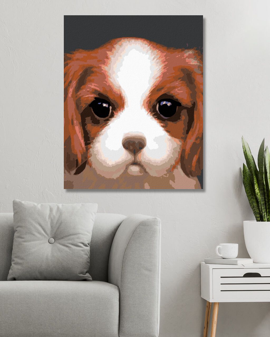 zuty Malování podle čísel - PES - KAVALÍR KING CHARLES ŠPANĚL (MYROSLAVA VOLOSCHUK) - Rozměr: 40x50 cm, Rámování: Varianta: vypnuté plátno na rám - obrázek 7
