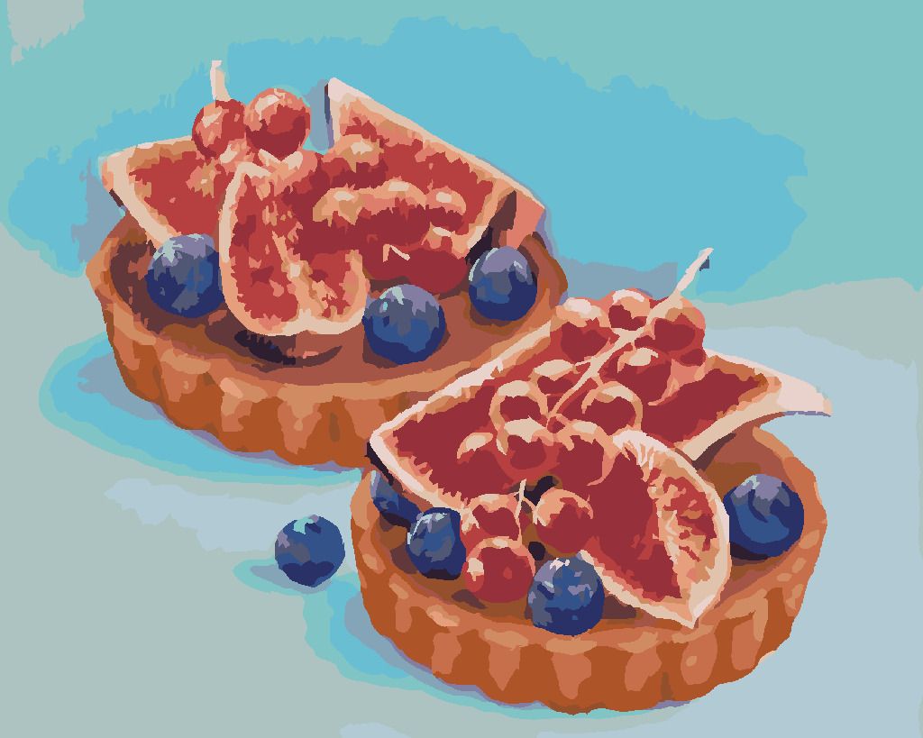 zuty Malování podle čísel - FÍKOVÉ TARTALETKY (MYROSLAVA VOLOSCHUK) - Rozměr: 40x50 cm, Rámování: Varianta: bez rámu a bez vypnutí plátna - obrázek 8