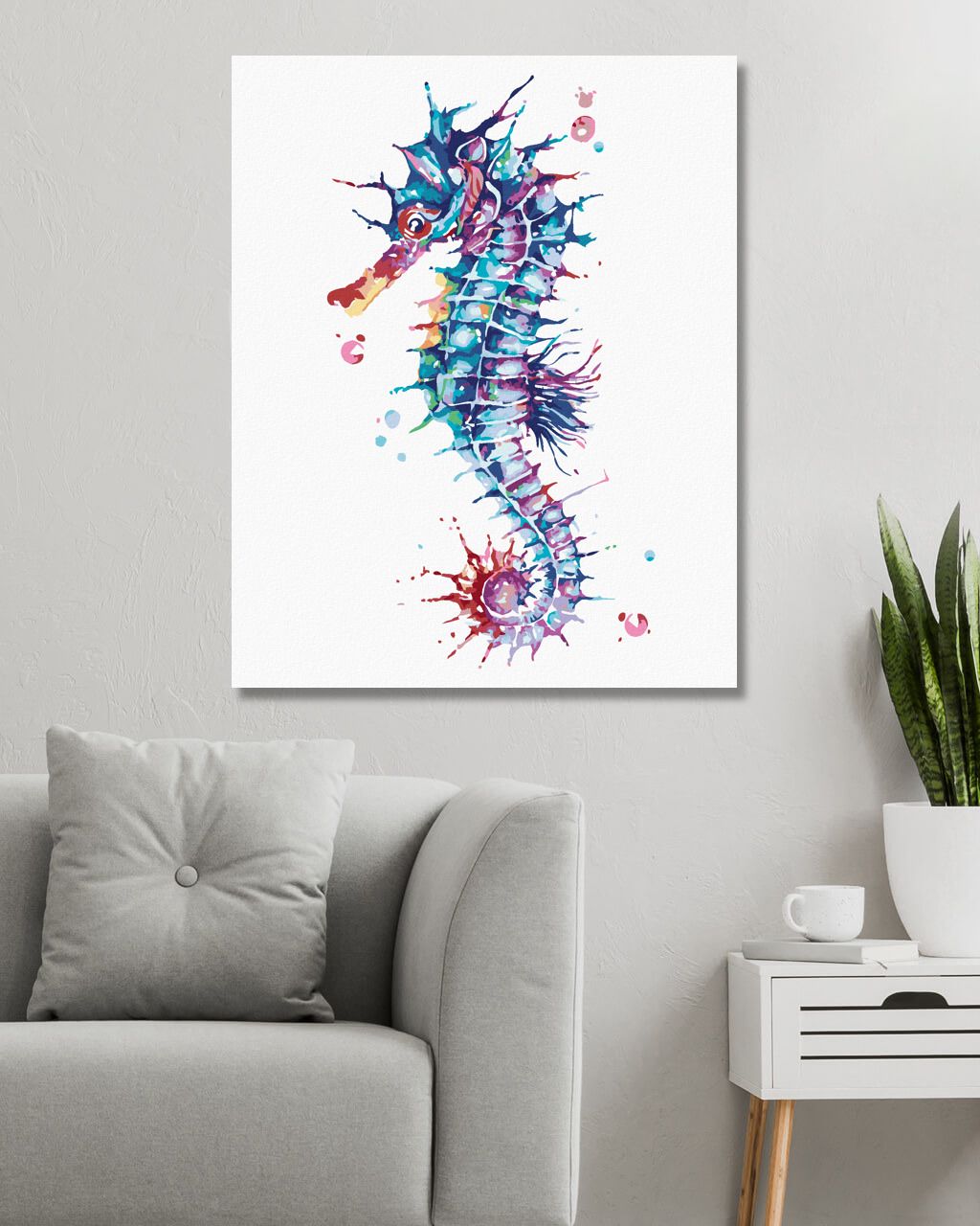 zuty Malování podle čísel - BAREVNÝ MOŘSKÝ KONÍK - Rozměr: 40x50 cm, Rámování: Varianta: bez rámu a bez vypnutí plátna - obrázek 7