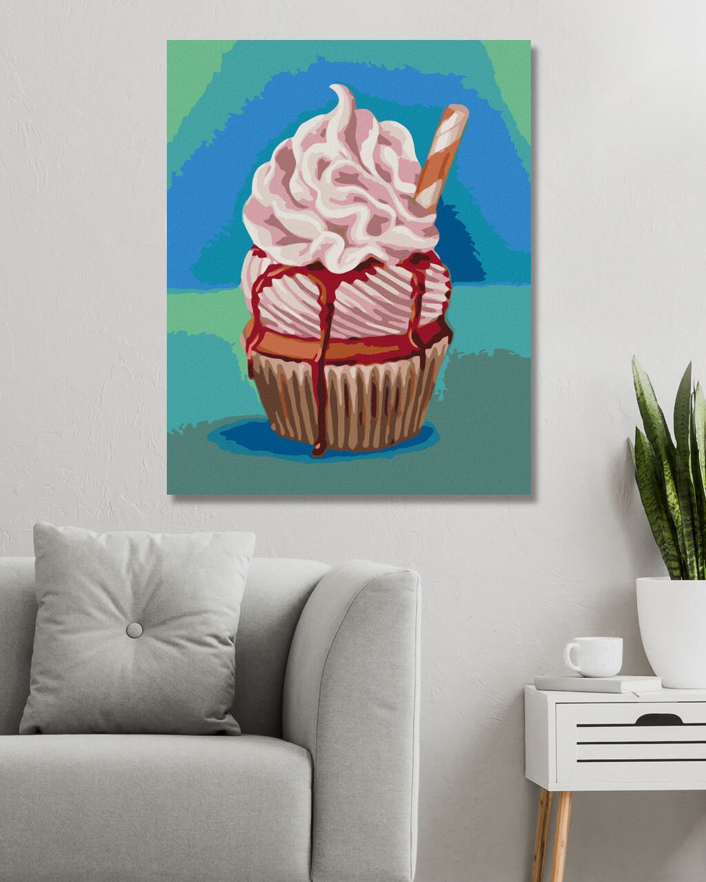 zuty Malování podle čísel - CUPCAKE SE ŠLEHAČKOU (MYROSLAVA VOLOSCHUK) - Rozměr: 40x50 cm, Rámování: Varianta: bez rámu a bez vypnutí plátna - obrázek 7