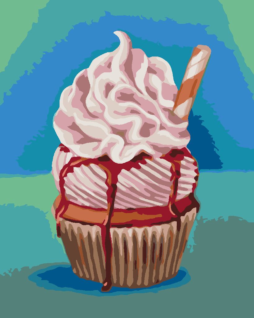 zuty Malování podle čísel - CUPCAKE SE ŠLEHAČKOU (MYROSLAVA VOLOSCHUK) - Rozměr: 40x50 cm, Rámování: Varianta: bez rámu a bez vypnutí plátna - obrázek 9
