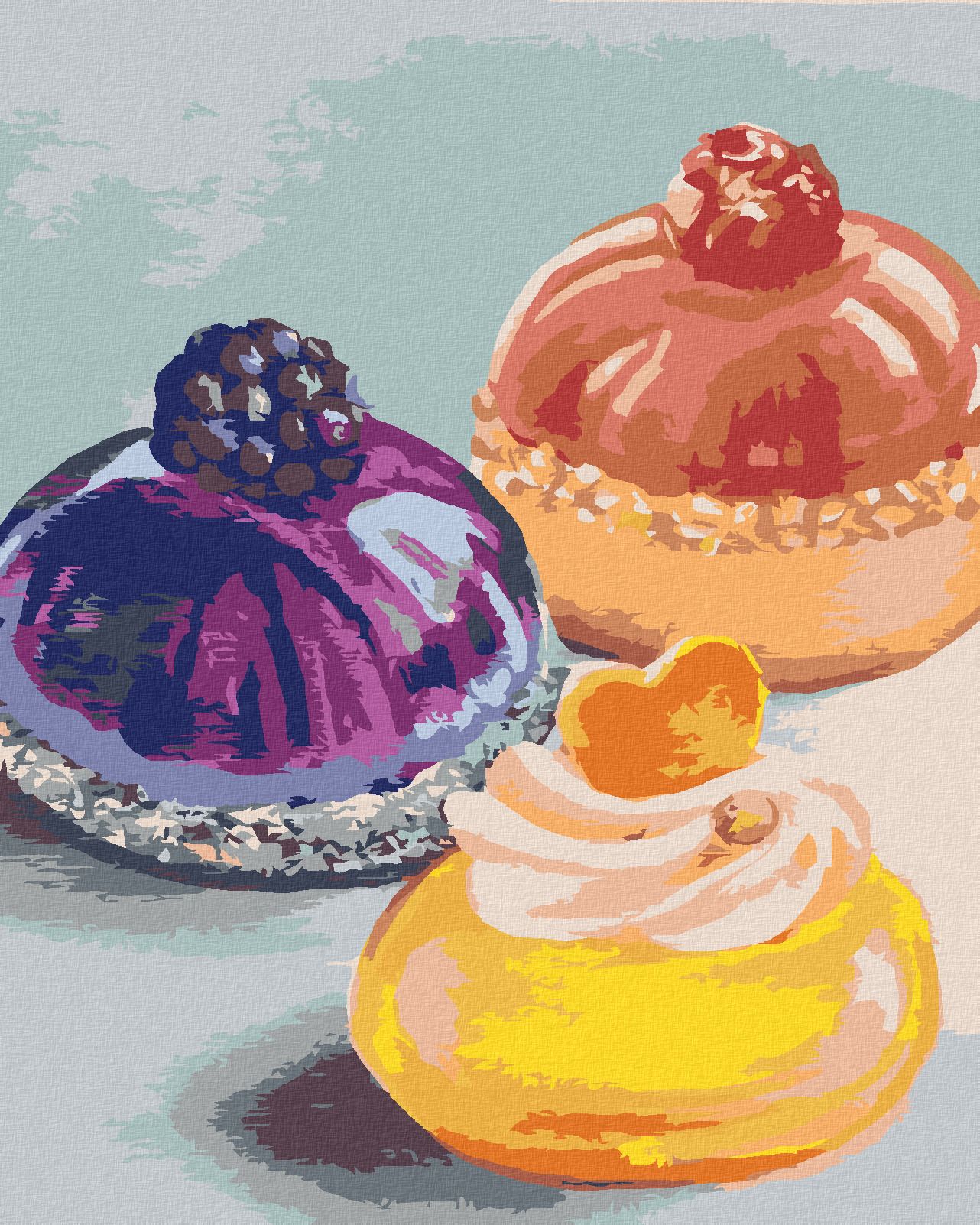 zuty Malování podle čísel - ZÁKUSKY (MYROSLAVA VOLOSCHUK) - Rozměr: 40x50 cm, Rámování: Varianta: bez rámu a bez vypnutí plátna - obrázek 1