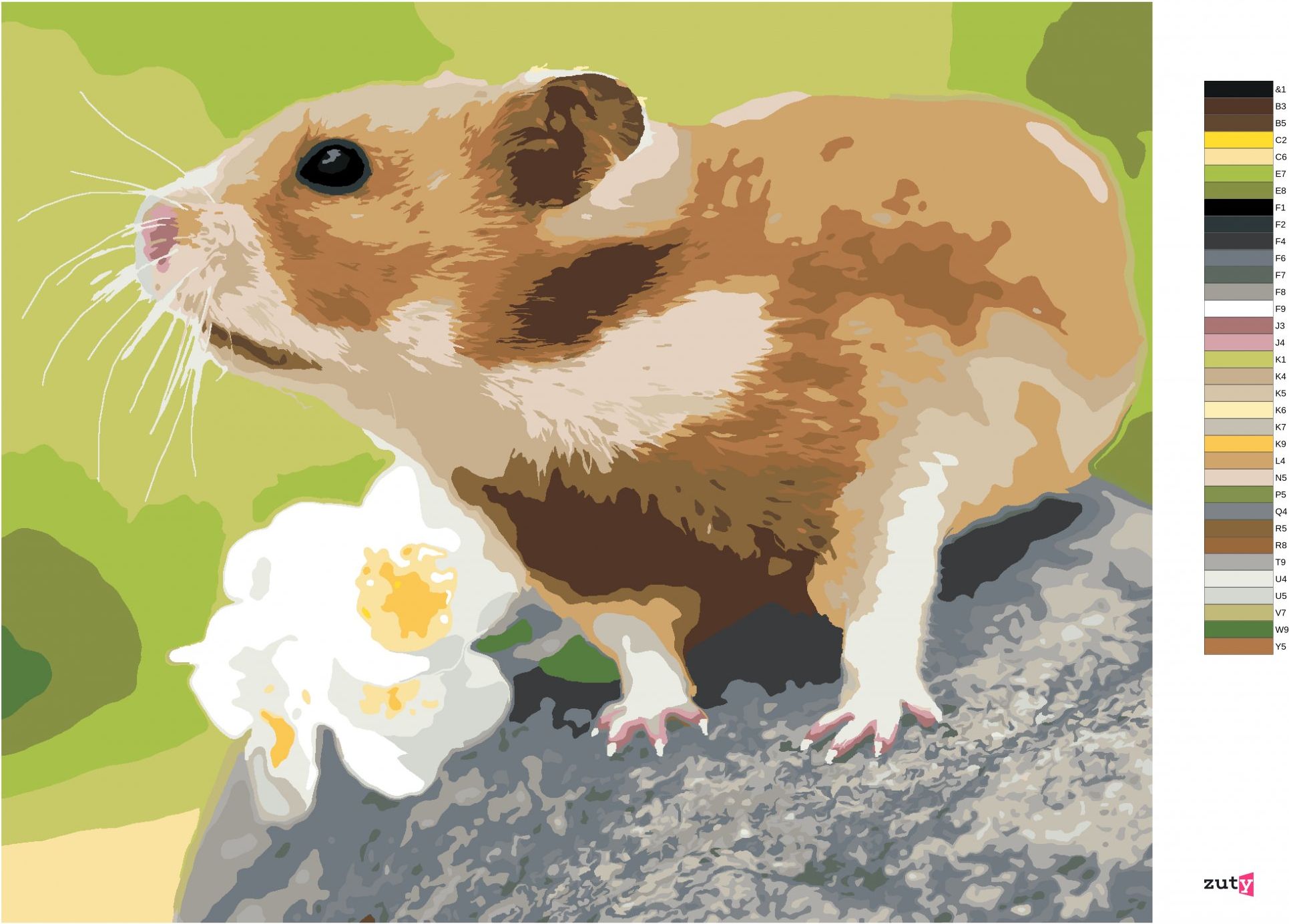 zuty Malování podle čísel - KŘEČEK NA KAMENI - Rozměr: 40x50 cm, Rámování: Varianta: bez rámu a bez vypnutí plátna - obrázek 10
