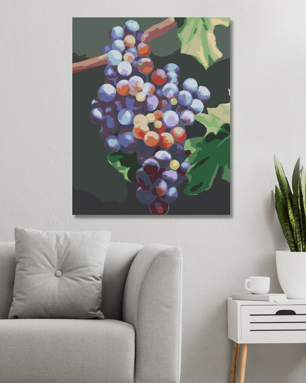 zuty Malování podle čísel - MODRÉ HROZNO (MYROSLAVA VOLOSCHUK) - Rozměr: 40x50 cm, Rámování: Varianta: bez rámu a bez vypnutí plátna - obrázek 9