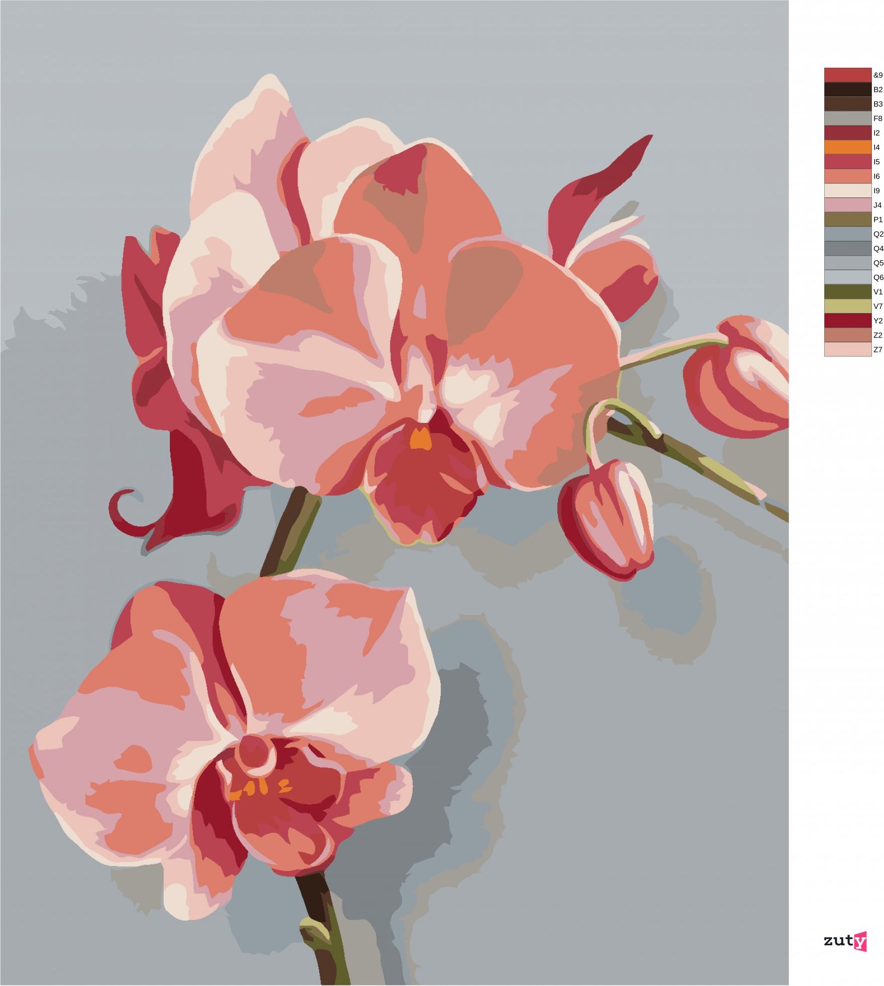 zuty Malování podle čísel - RŮŽOVÁ ORCHIDEI (MYROSLAVA VOLOSCHUK) - Rozměr: 40x50 cm, Rámování: Varianta: vypnuté plátno na rám - obrázek 6