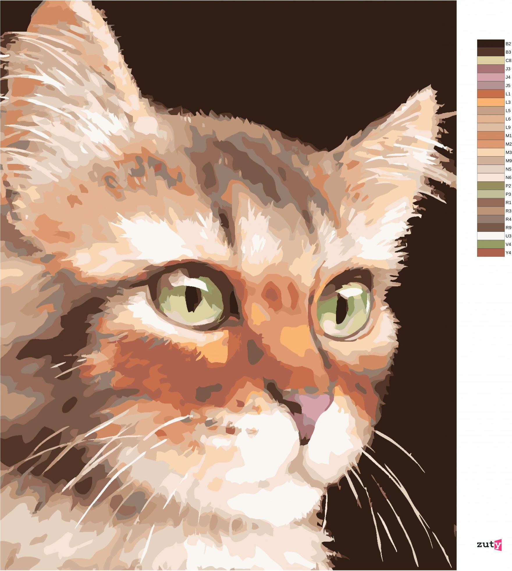 zuty Malování podle čísel - KOČKA (MYROSLAVA VOLOSCHUK) - Rozměr: 40x50 cm, Rámování: Varianta: vypnuté plátno na rám - obrázek 4