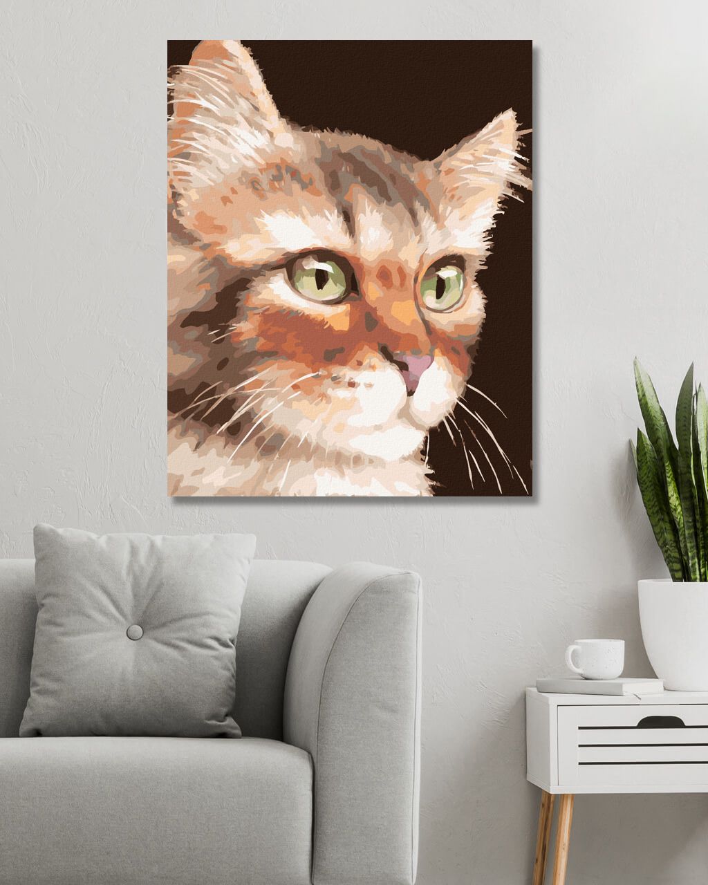 zuty Malování podle čísel - KOČKA (MYROSLAVA VOLOSCHUK) - Rozměr: 40x50 cm, Rámování: Varianta: vypnuté plátno na rám - obrázek 6