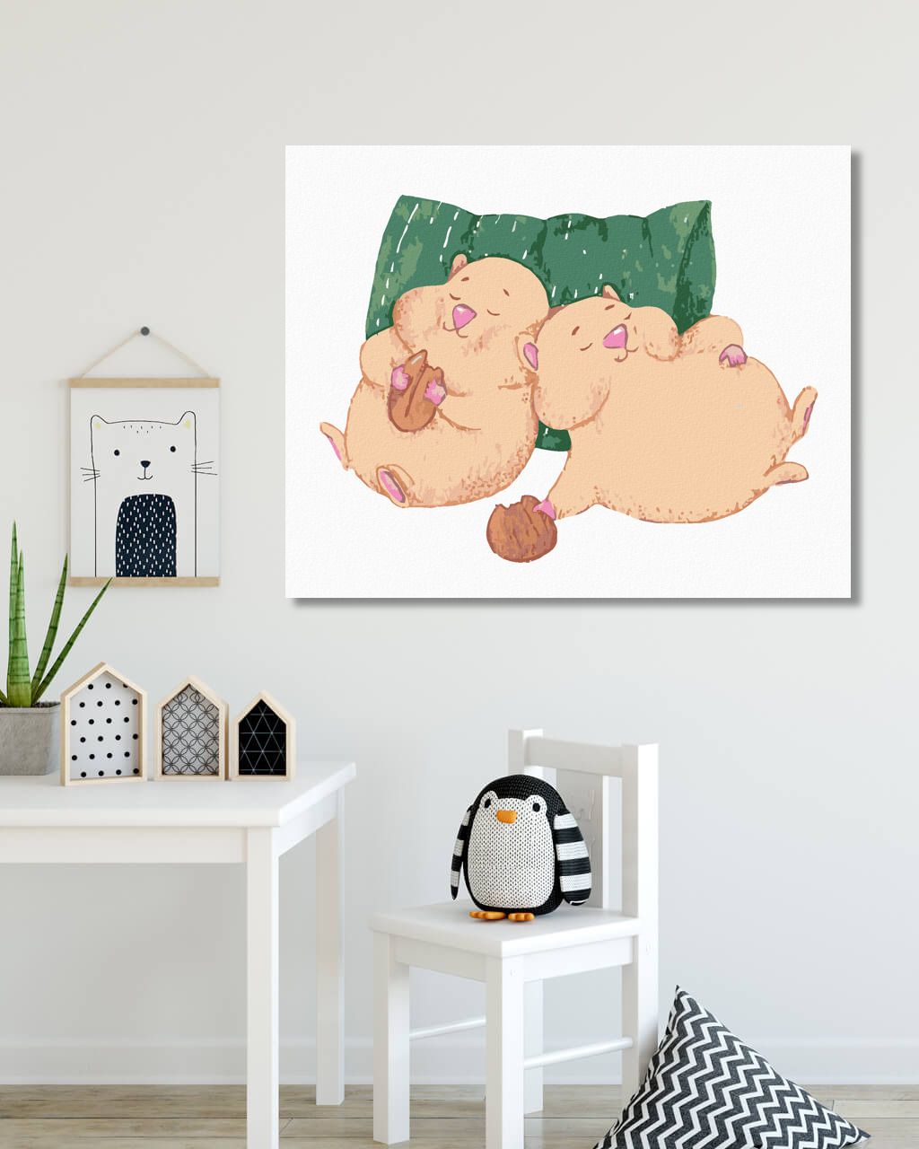 zuty Malování podle čísel - SPÍCÍ KŘEČCI - Rozměr: 40x50 cm, Rámování: Varianta: vypnuté plátno na rám - obrázek 7