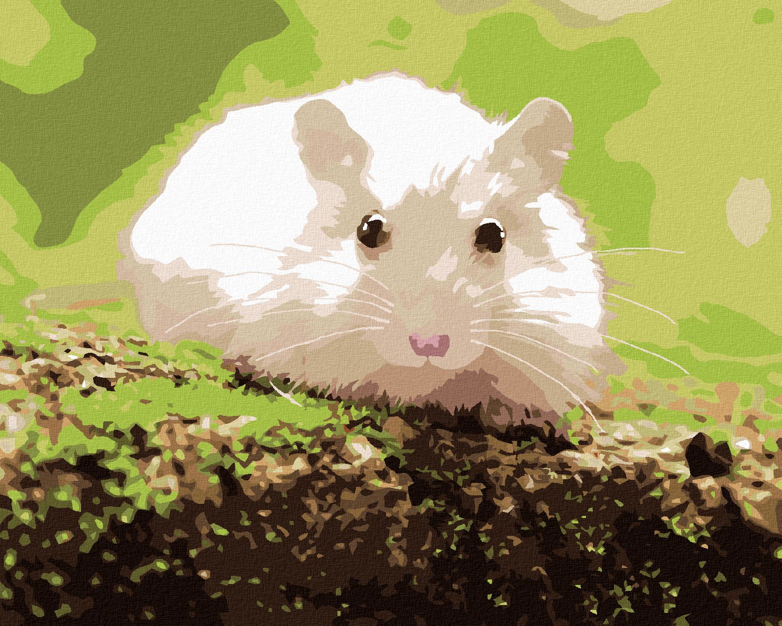 zuty Malování podle čísel - BÍLÝ KŘEČEK V LESE - Rozměr: 40x50 cm, Rámování: Varianta: bez rámu a bez vypnutí plátna - obrázek 1