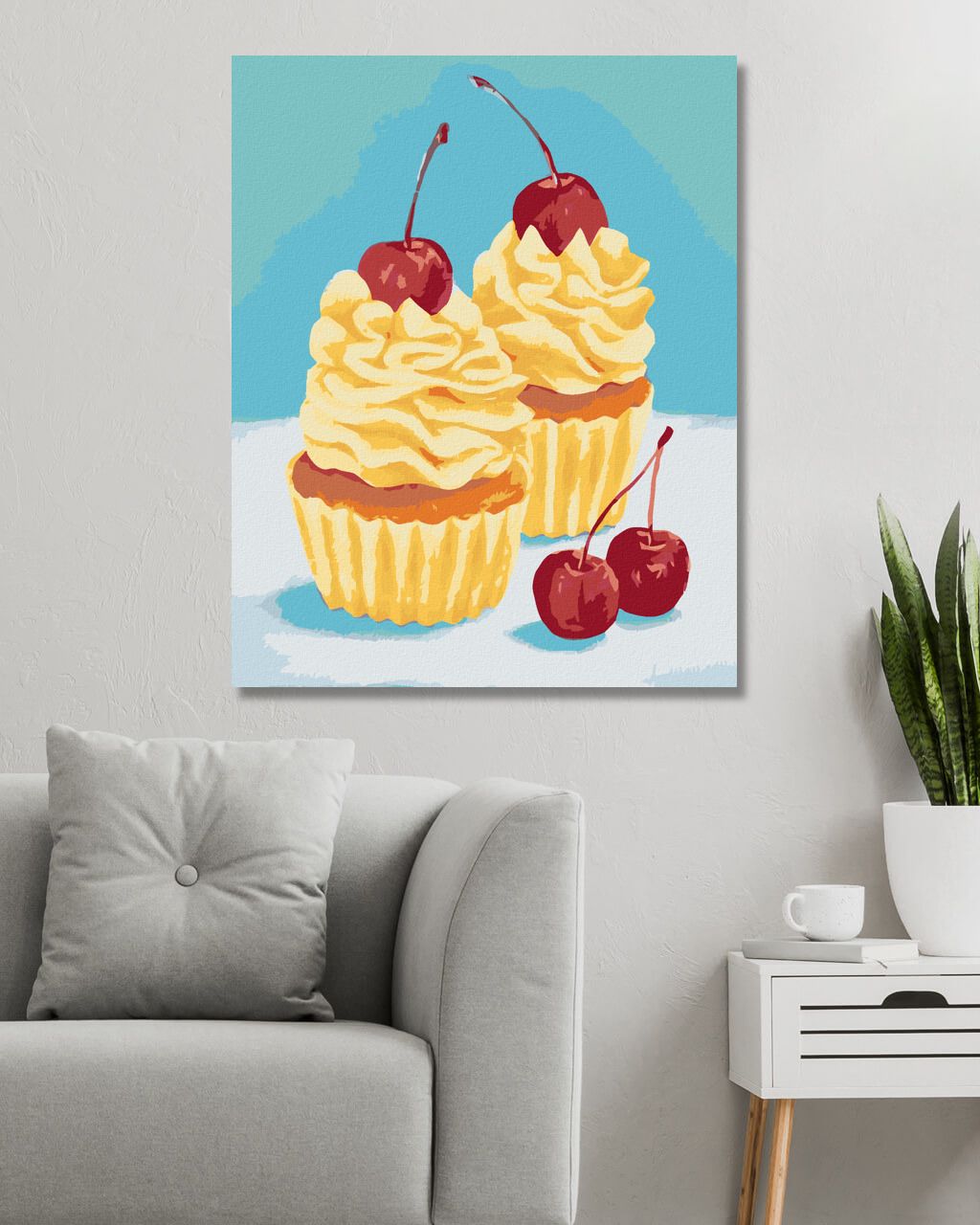 zuty Malování podle čísel - CUPCAKY S VANILKOVÝM KRÉMEM (MYROSLAVA VOLOSCHUK) - Rozměr: 40x50 cm, Rámování: Varianta: bez rámu a bez vypnutí plátna - obrázek 4
