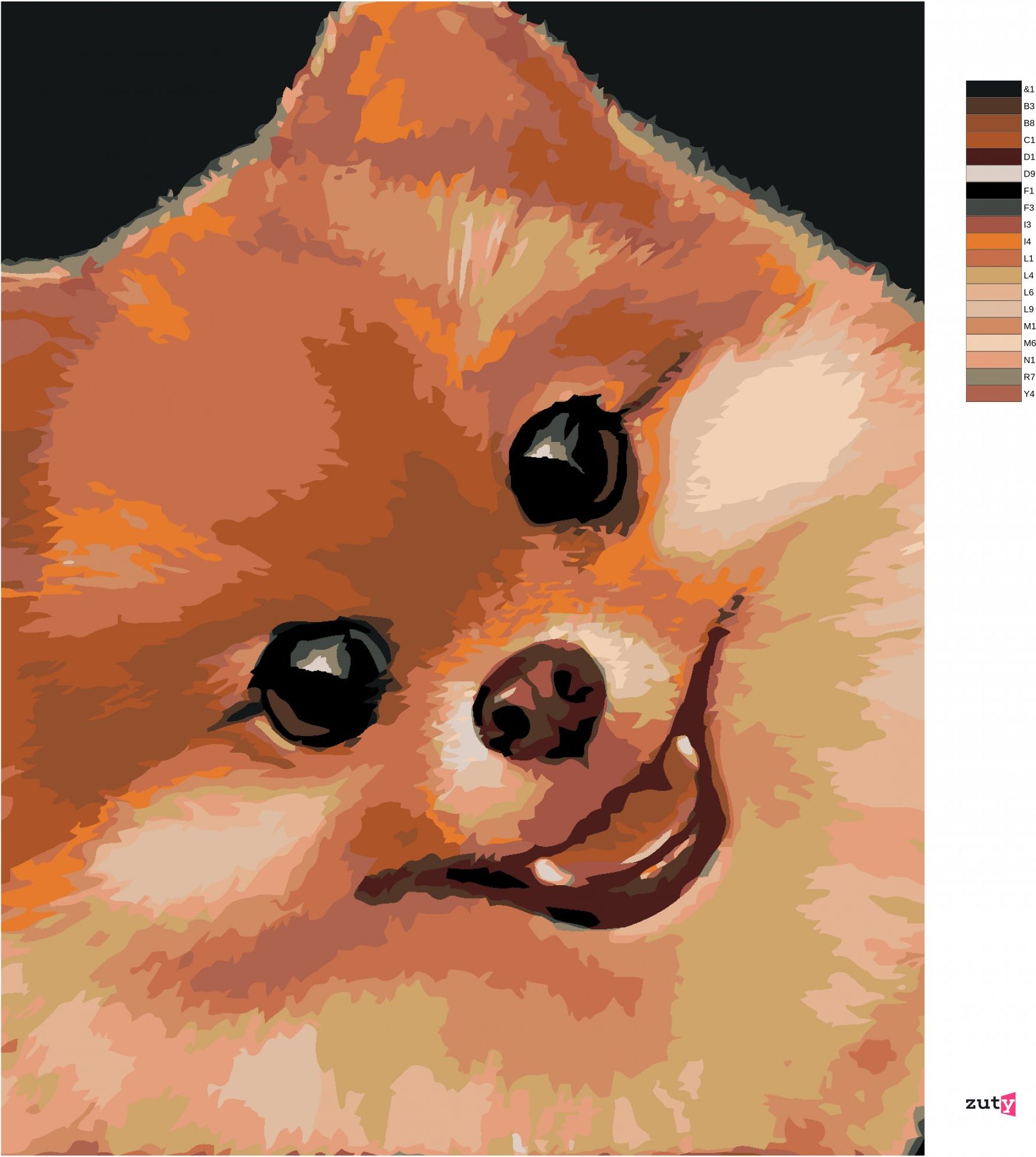 zuty Malování podle čísel - POMERANIAN (MYROSLAVA VOLOSCHUK) - Rozměr: 40x50 cm, Rámování: Varianta: vypnuté plátno na rám - obrázek 3