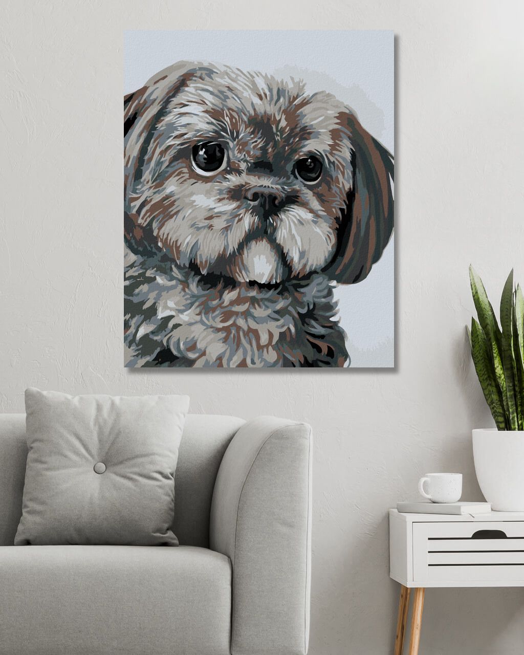zuty Malování podle čísel - PEJSEK (MYROSLAVA VOLOSCHUK) - Rozměr: 40x50 cm, Rámování: Varianta: bez rámu a bez vypnutí plátna - obrázek 5