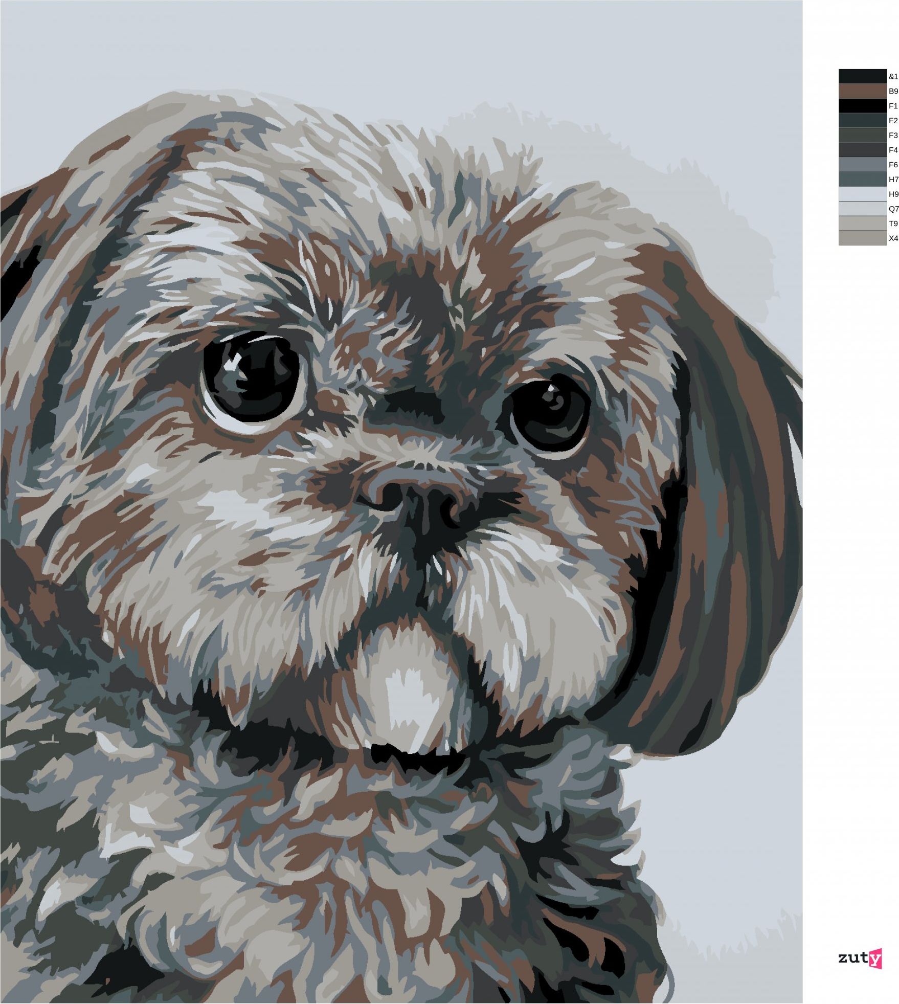 zuty Malování podle čísel - PEJSEK (MYROSLAVA VOLOSCHUK) - Rozměr: 40x50 cm, Rámování: Varianta: bez rámu a bez vypnutí plátna - obrázek 6