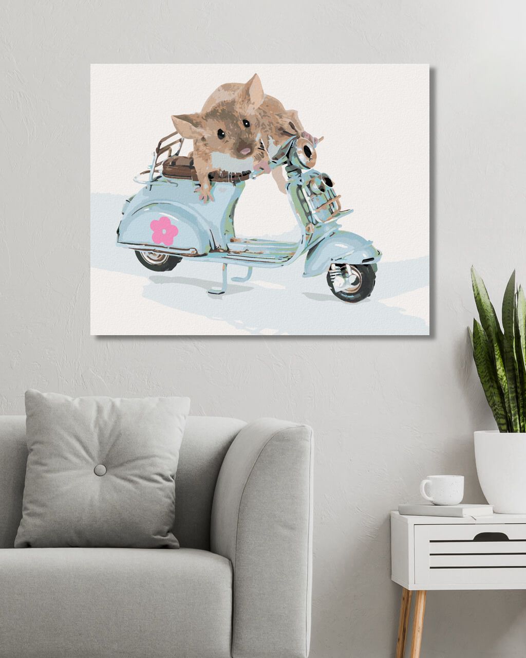 zuty Malování podle čísel - MYŠKA ŘÍDÍ SKÚTR - Rozměr: 40x50 cm, Rámování: Varianta: bez rámu a bez vypnutí plátna - obrázek 10
