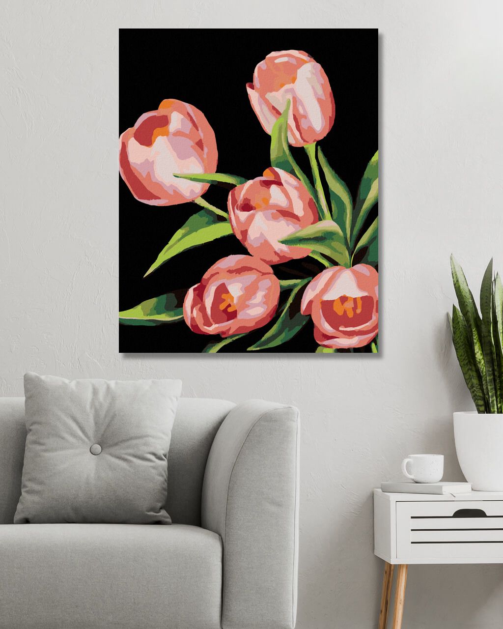 zuty Malování podle čísel - RŮŽOVÉ TULIPÁNY (MYROSLAVA VOLOSCHUK) - Rozměr: 40x50 cm, Rámování: Varianta: bez rámu a bez vypnutí plátna - obrázek 8