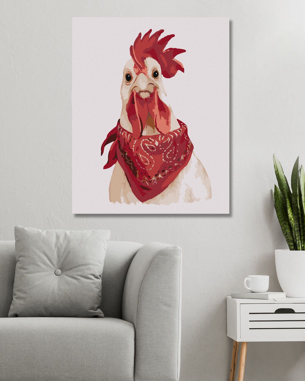 zuty Malování podle čísel - KOHOUT S ŠÁTKEM (MYROSLAVA VOLOSCHUK) - Rozměr: 40x50 cm, Rámování: Varianta: bez rámu a bez vypnutí plátna - obrázek 5