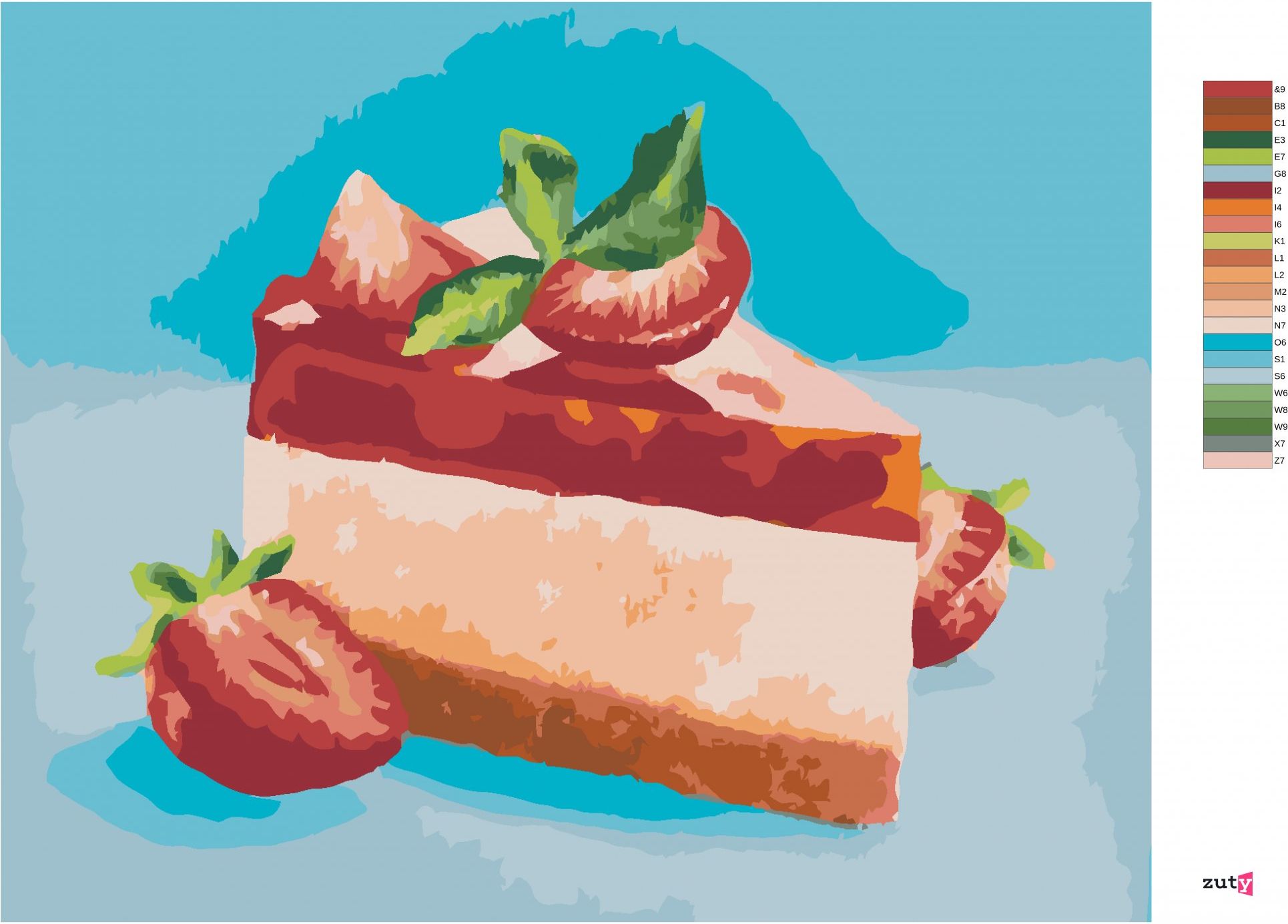 zuty Malování podle čísel - JAHODOVÝ CHEESECAKE (MYROSLAVA VOLOSCHUK) - Rozměr: 40x50 cm, Rámování: Varianta: vypnuté plátno na rám - obrázek 9
