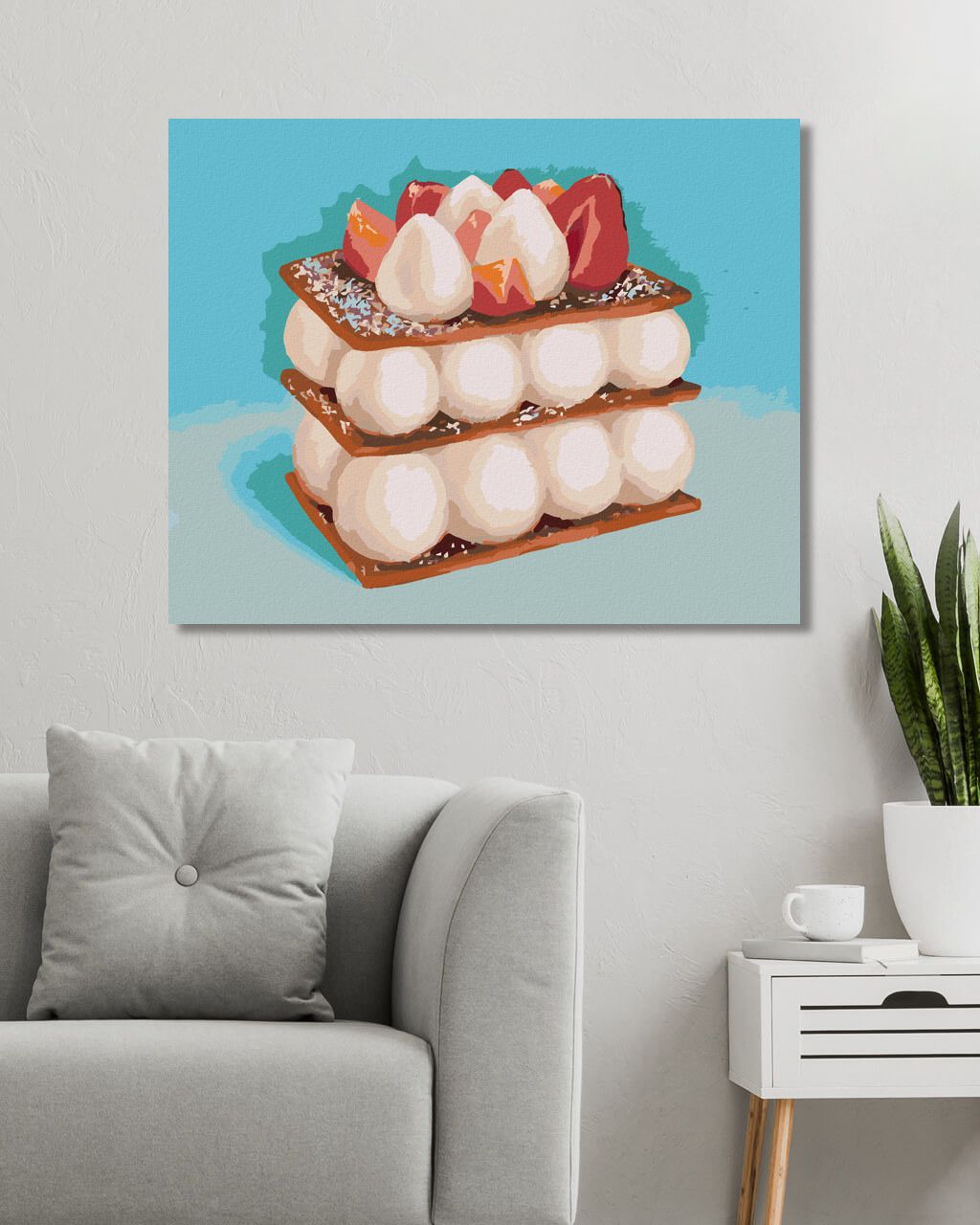 zuty Malování podle čísel - JAHODOVÝ ZÁKUSEK 2 (MYROSLAVA VOLOSCHUK) - Rozměr: 40x50 cm, Rámování: Varianta: bez rámu a bez vypnutí plátna - obrázek 2