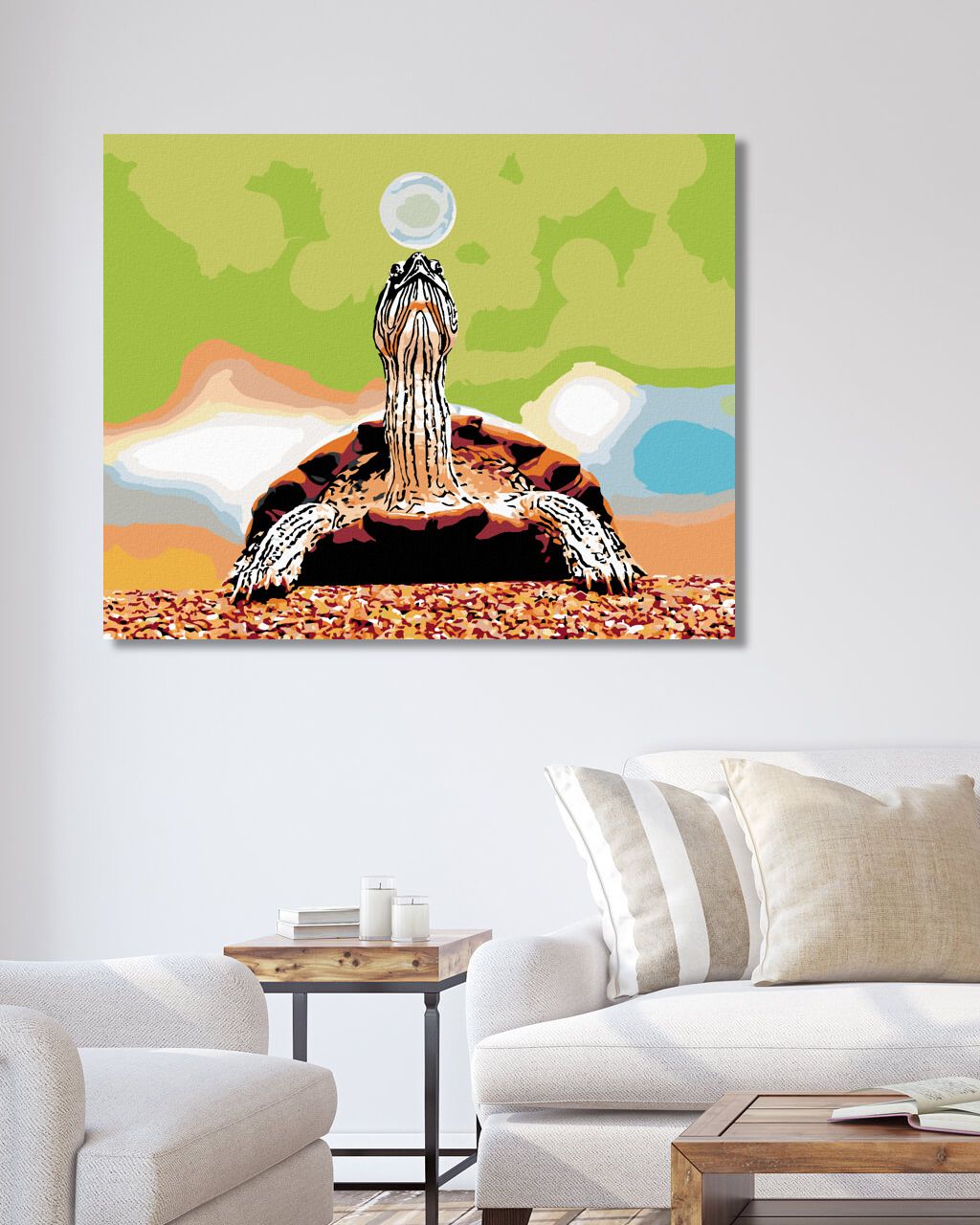 zuty Malování podle čísel - ŽELVA S BUBLINOU - Rozměr: 40x50 cm, Rámování: Varianta: vypnuté plátno na rám - obrázek 8