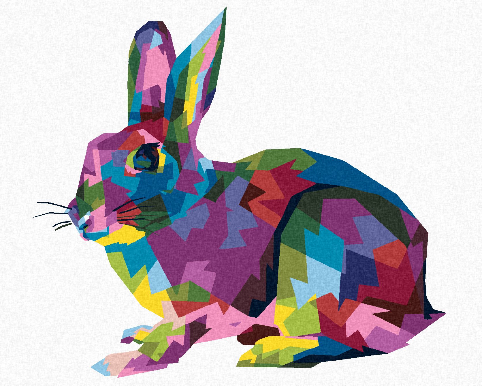 zuty Malování podle čísel - POP-ART KRÁLÍK - Rozměr: 40x50 cm, Rámování: Varianta: vypnuté plátno na rám - obrázek 1