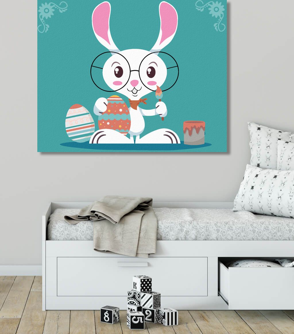 zuty Malování podle čísel - KRÁLÍK S BRÝLEMI - Rozměr: 40x50 cm, Rámování: Varianta: bez rámu a bez vypnutí plátna - obrázek 2