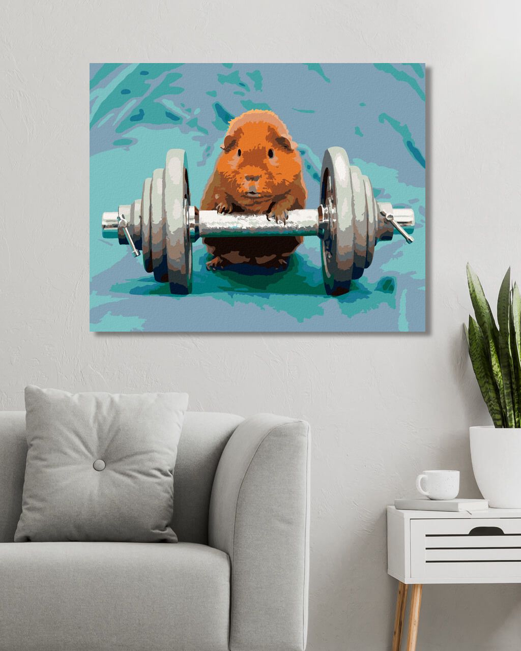 zuty Malování podle čísel - MORČE VE FITKU - Rozměr: 40x50 cm, Rámování: Varianta: bez rámu a bez vypnutí plátna - obrázek 4