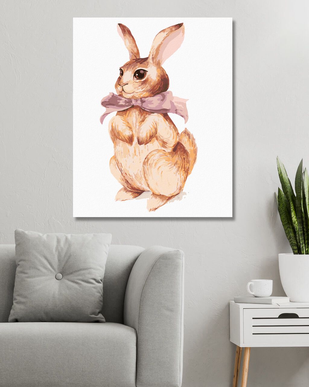 zuty Malování podle čísel - KRÁLÍK S RŮŽOVOU MAŠLIČKOU - Rozměr: 40x50 cm, Rámování: Varianta: bez rámu a bez vypnutí plátna - obrázek 9