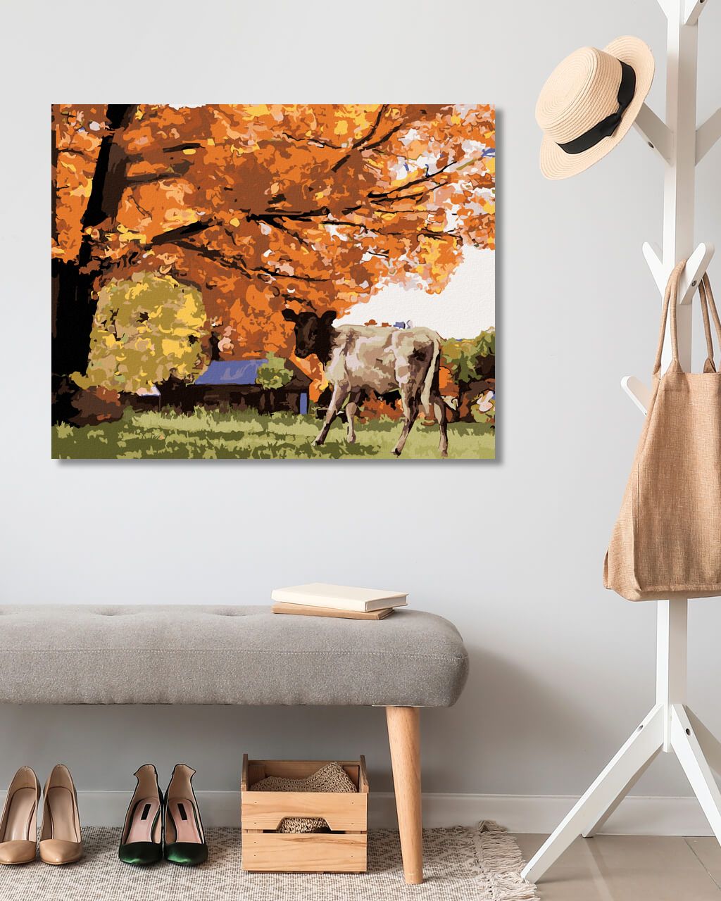 zuty Malování podle čísel - KRÁVA POD STROMEM - Rozměr: 40x50 cm, Rámování: Varianta: vypnuté plátno na rám - obrázek 9