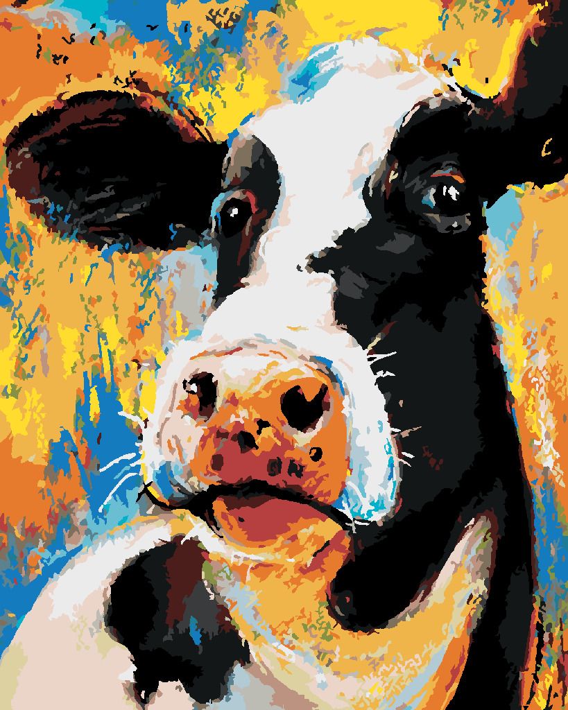 zuty Malování podle čísel - BAREVNÁ KRÁVA - Rozměr: 40x50 cm, Rámování: Varianta: vypnuté plátno na rám - obrázek 6